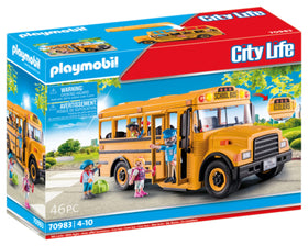 Playmobil School Bus front lights and stop sign for realistic play.