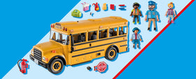 Playmobil School Bus interior wide view showing seating for multiple figures.