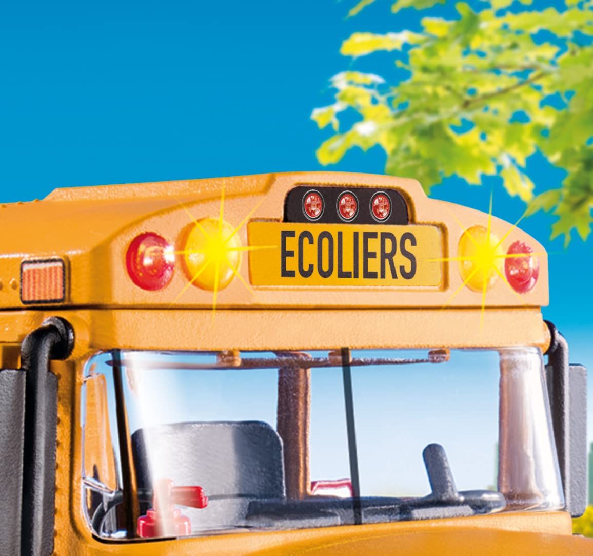 Playmobil School Bus removable roof for quick interior play.