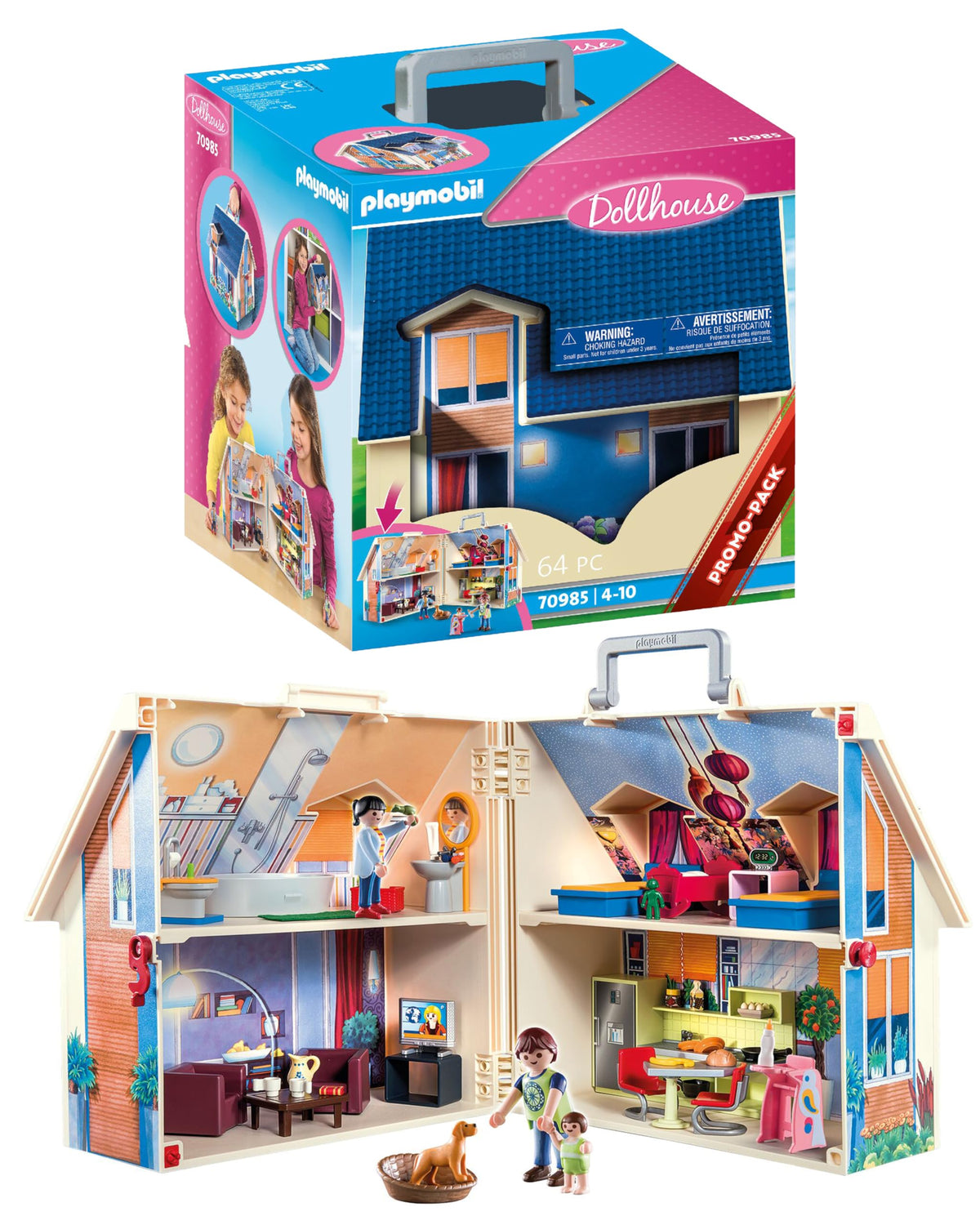 Playmobil Take Along Dollhouse cover closes securely for travel storage.