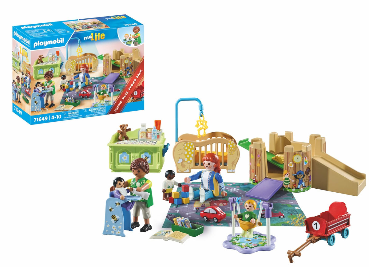 Playmobil Toddler Group seesaw setup encouraging cooperative play and balance