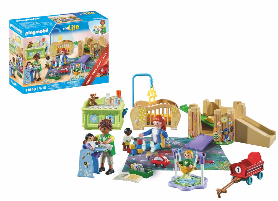 Playmobil Toddler Group seesaw setup encouraging cooperative play and balance
