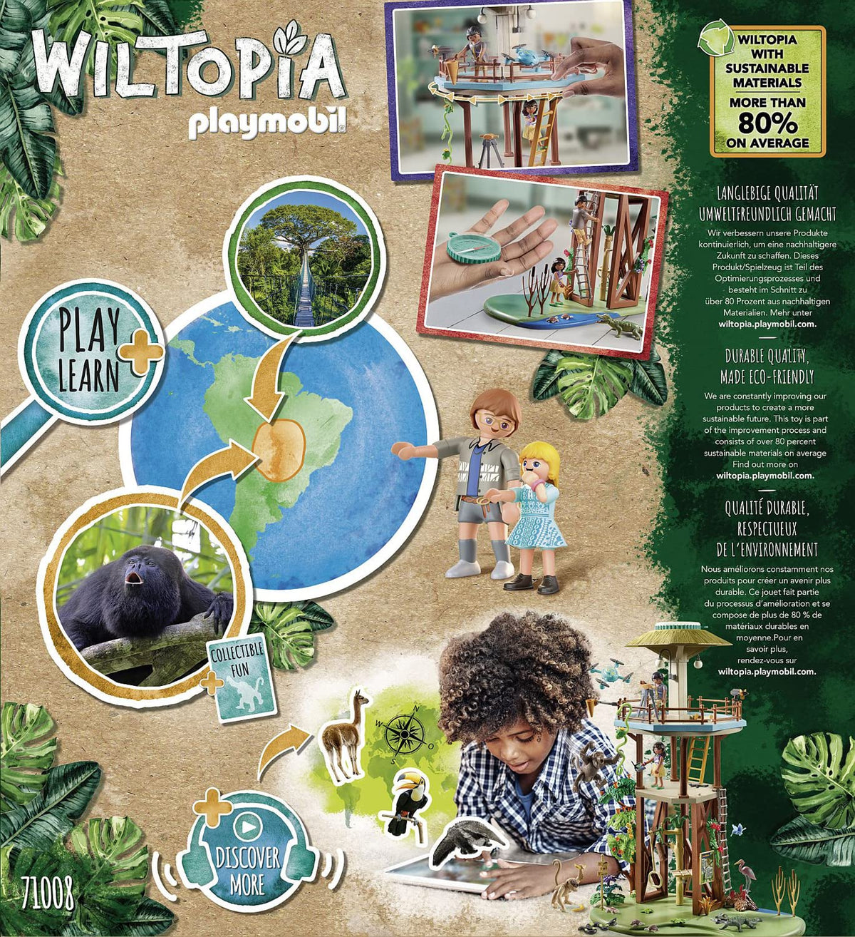 Playmobil Wiltopia Howler monkeys habitat adds authentic wildlife to playset.
