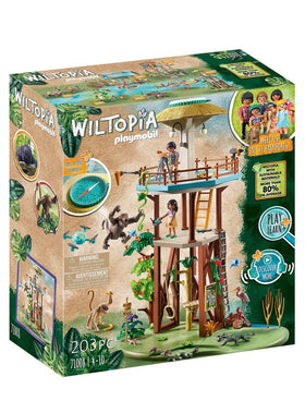 Playmobil Wiltopia Research Tower top-360 view for immersive jungle exploration.
