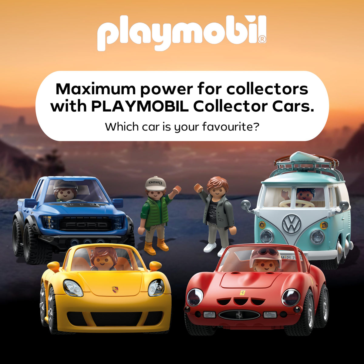 Playmobil Volkswagen T1 Camper play figure completes the roadside adventures kit.