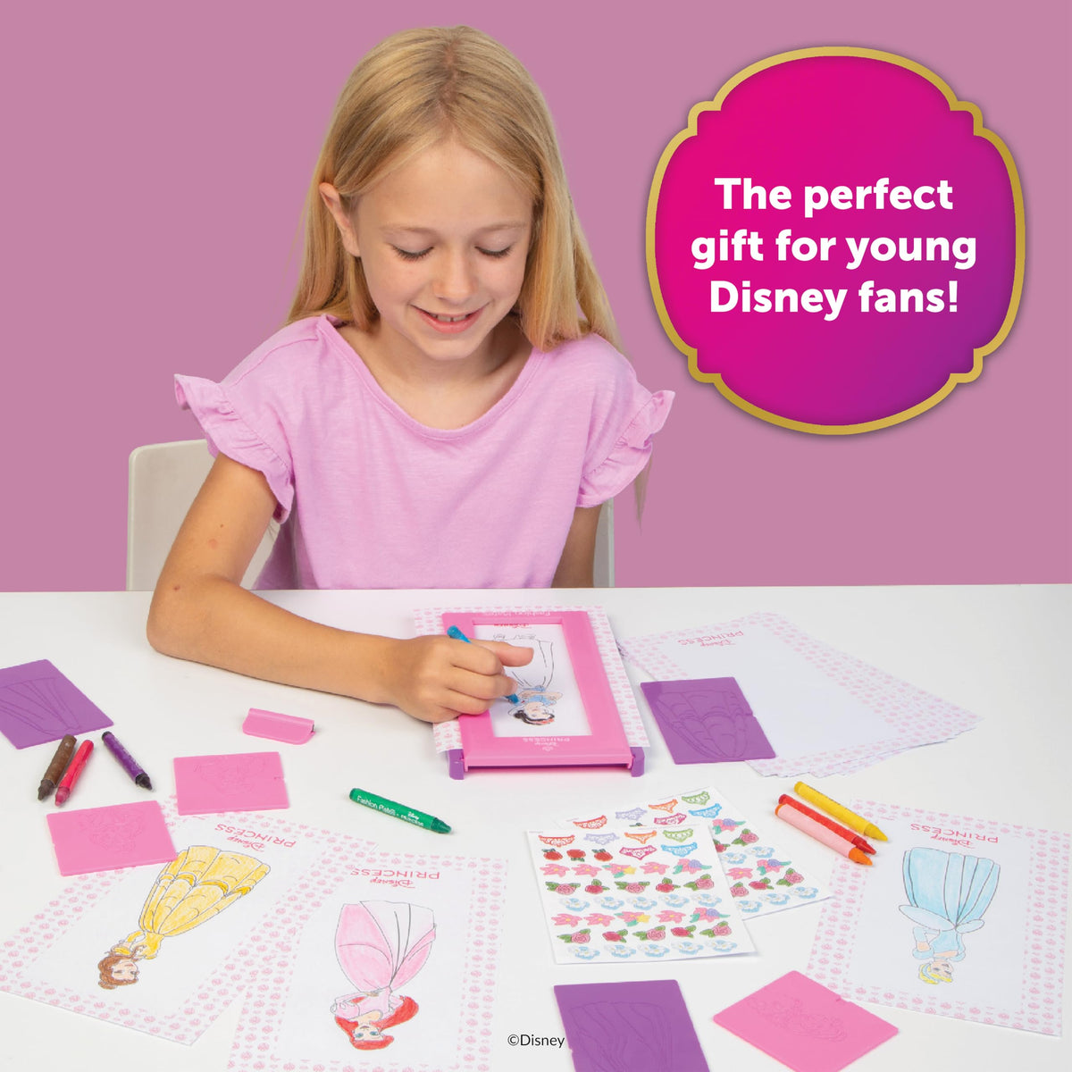 PlayMonster Disney Princess Fashion Plates stickers for instant embellishments and sparkle.