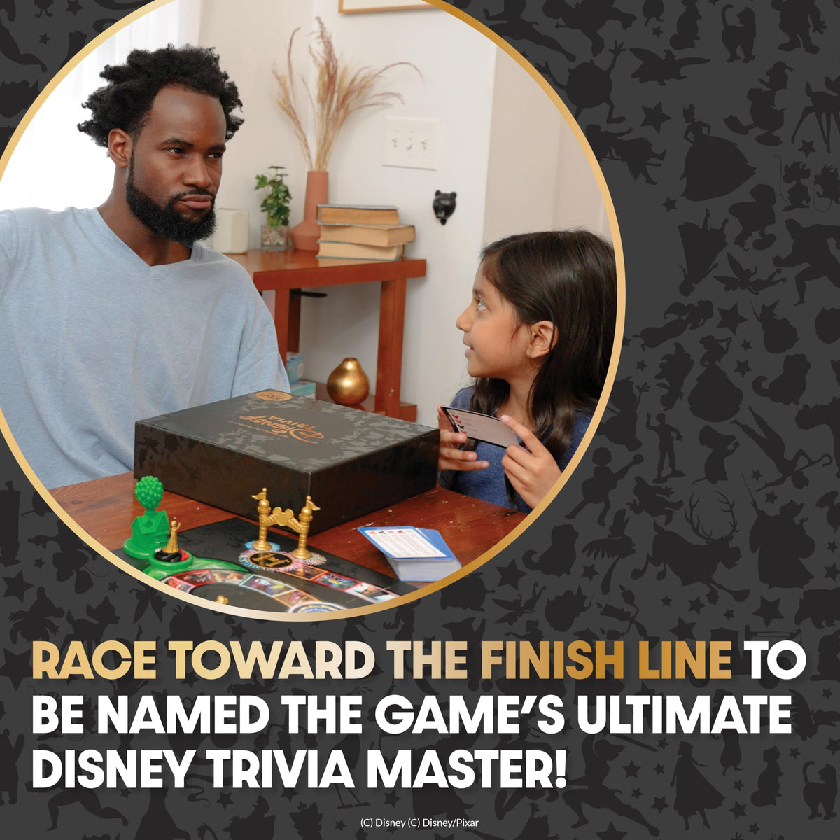 PlayMonster Disney Trivia game board with iconic character figures