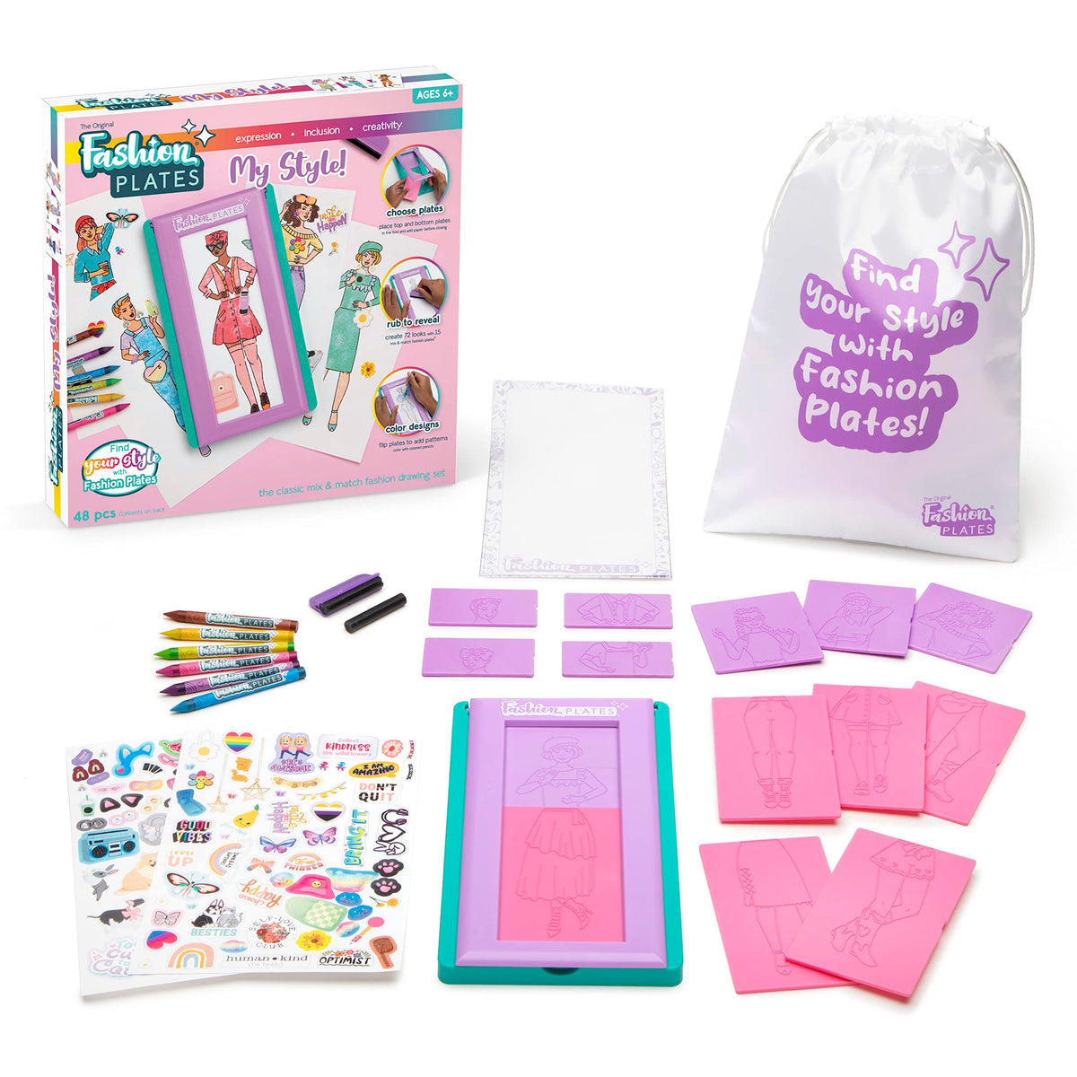 PlayMonster blendable crayons add vibrant color to fashion designs.