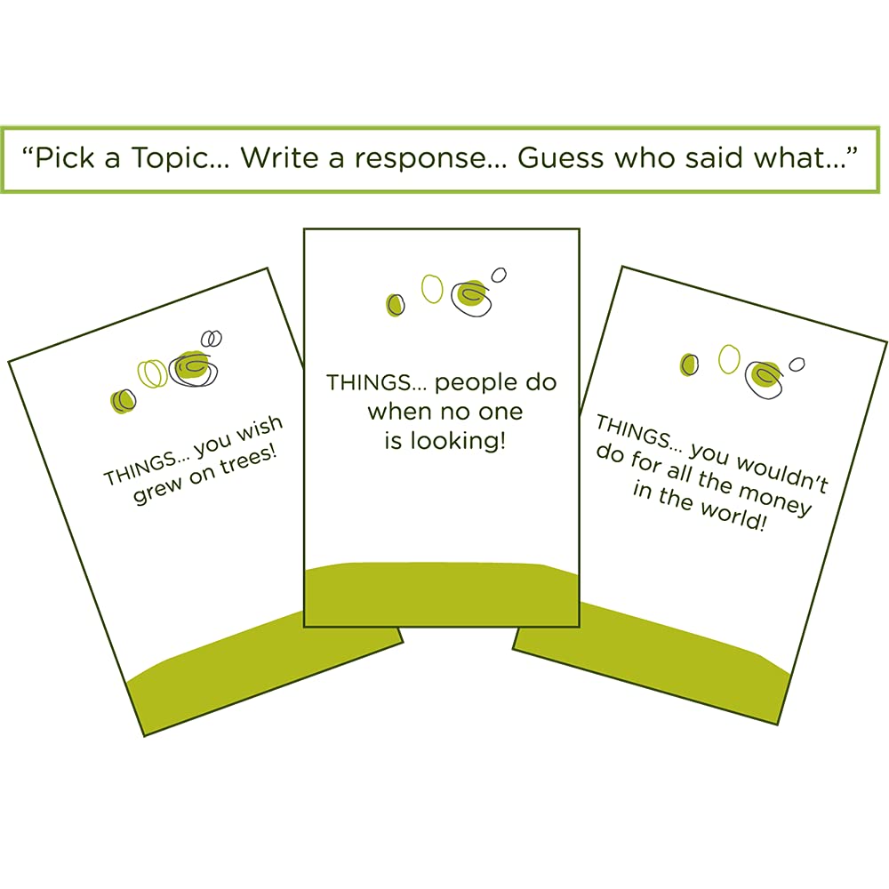 PlayMonster Game of THINGS write-down prompts enable creative responses.