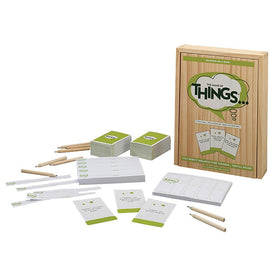 PlayMonster Game of THINGS wood box keeps all materials organized.