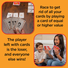 PlayMonster Karma cards spread on table during game play.