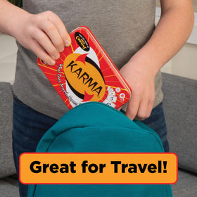 PlayMonster Karma travel tin for easy on-the-go play.