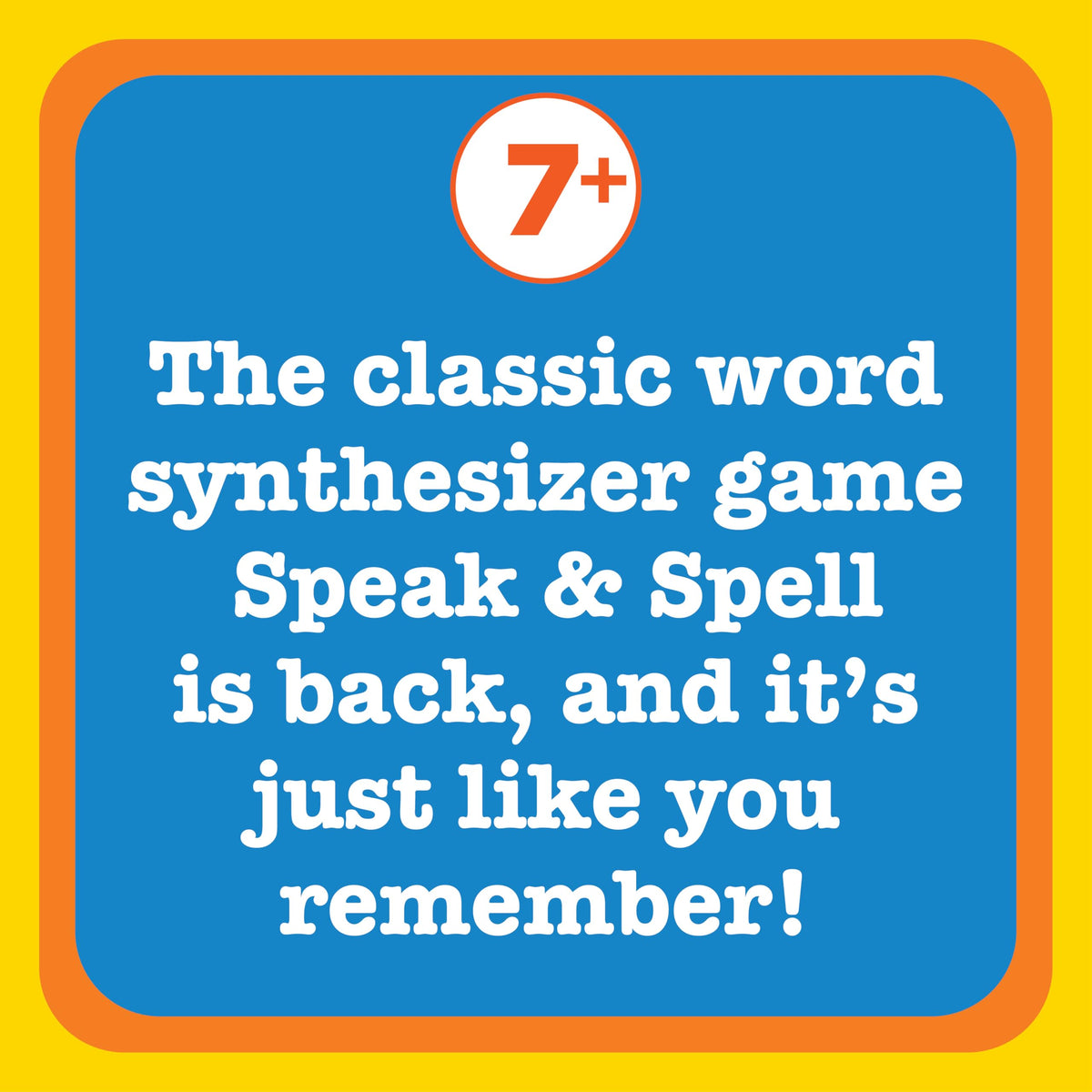 Child playing with Speak & Spell during a spelling session