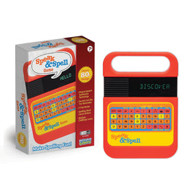 PlayMonster Speak & Spell console with retro graphics for spelling practice