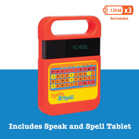 Speak & Spell in Mystery mode presenting a word challenge