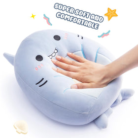 PLAYNICS shark toy doubles as a decorative accent on beds and couches.