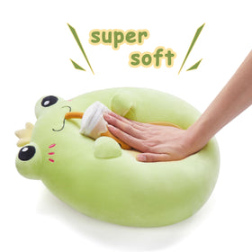 PLAYNICS Large Frog Plush Pillow bedroom décor demonstrates versatile use as a cozy cushion.