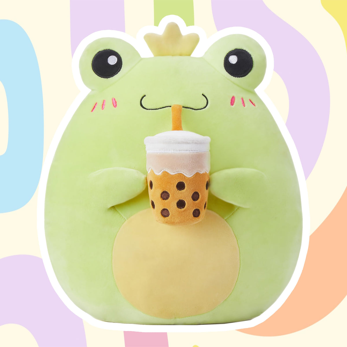 PLAYNICS Large Frog Plush Pillow couch-time companion for relaxing and imaginative play.