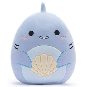 PLAYNICS Large Shark Plush Pillow, a 14-inch cuddle buddy for cozy naps.