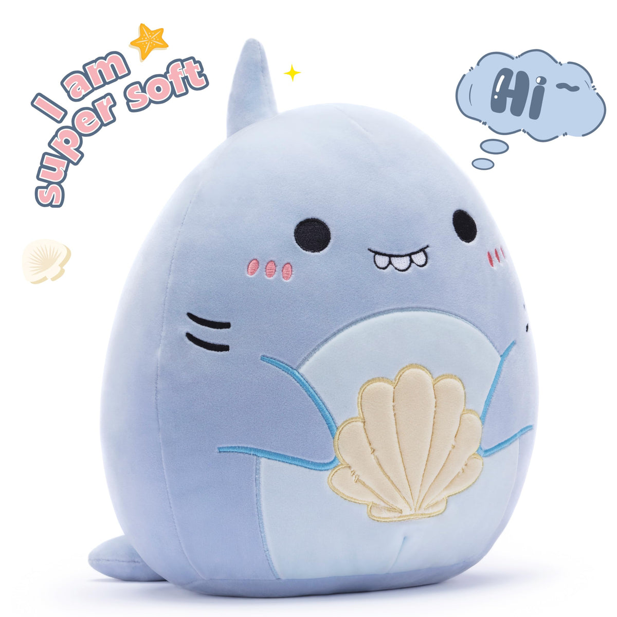 PLAYNICS shark pillow adds playful decor while supporting relaxed reading and TV time.