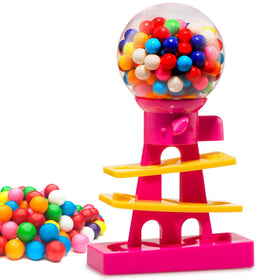 Playo Tower gumball machine pink front view for kids' playroom fun