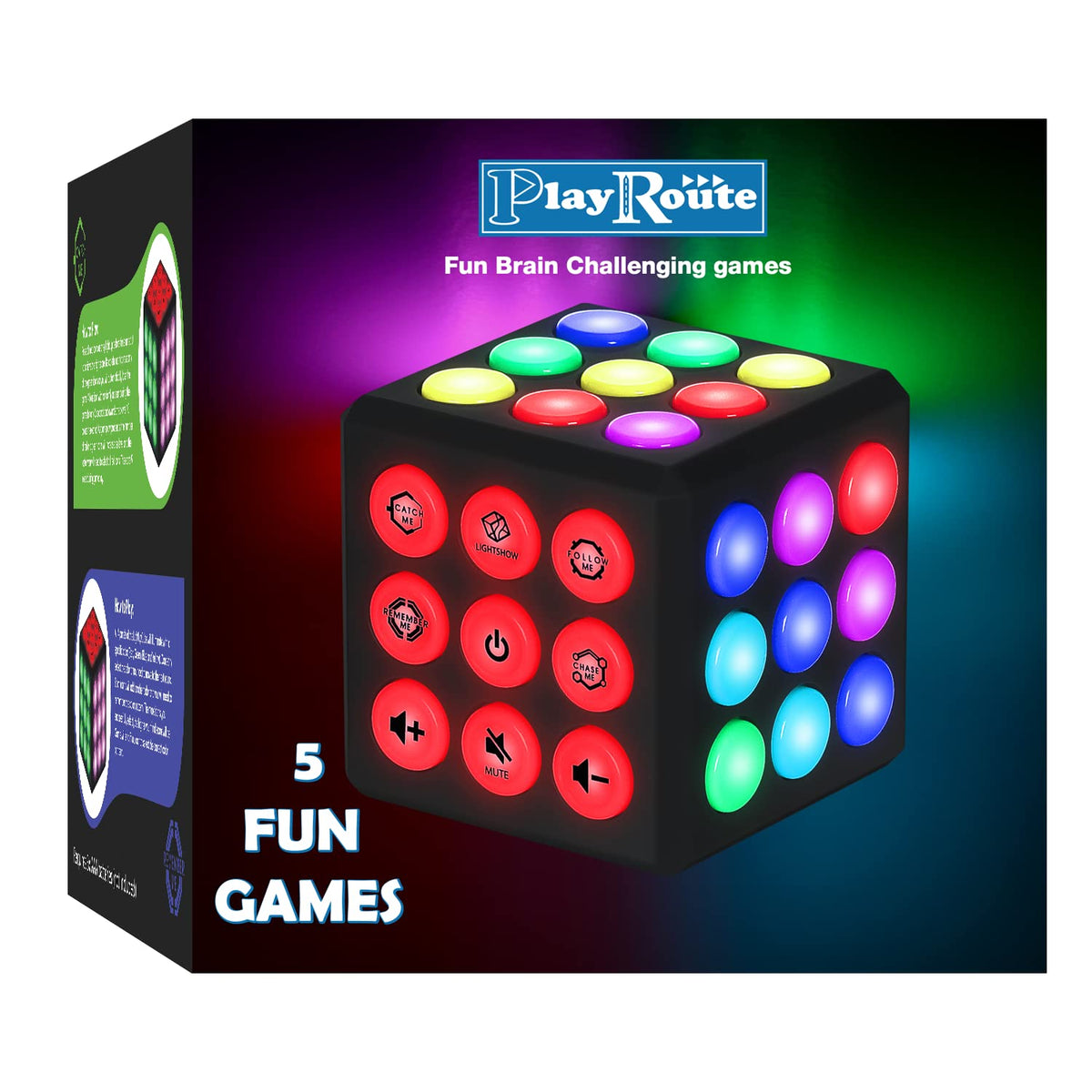 PlayRoute electronic brain cube front view with engaging games for focus.