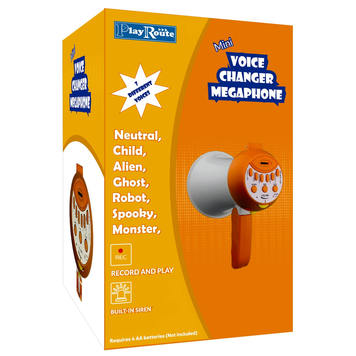 PlayRoute Kids megaphone bright design appeals to children during outdoor adventures.