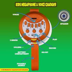 PlayRoute Megaphone Kids siren function adds exciting outdoor fun.