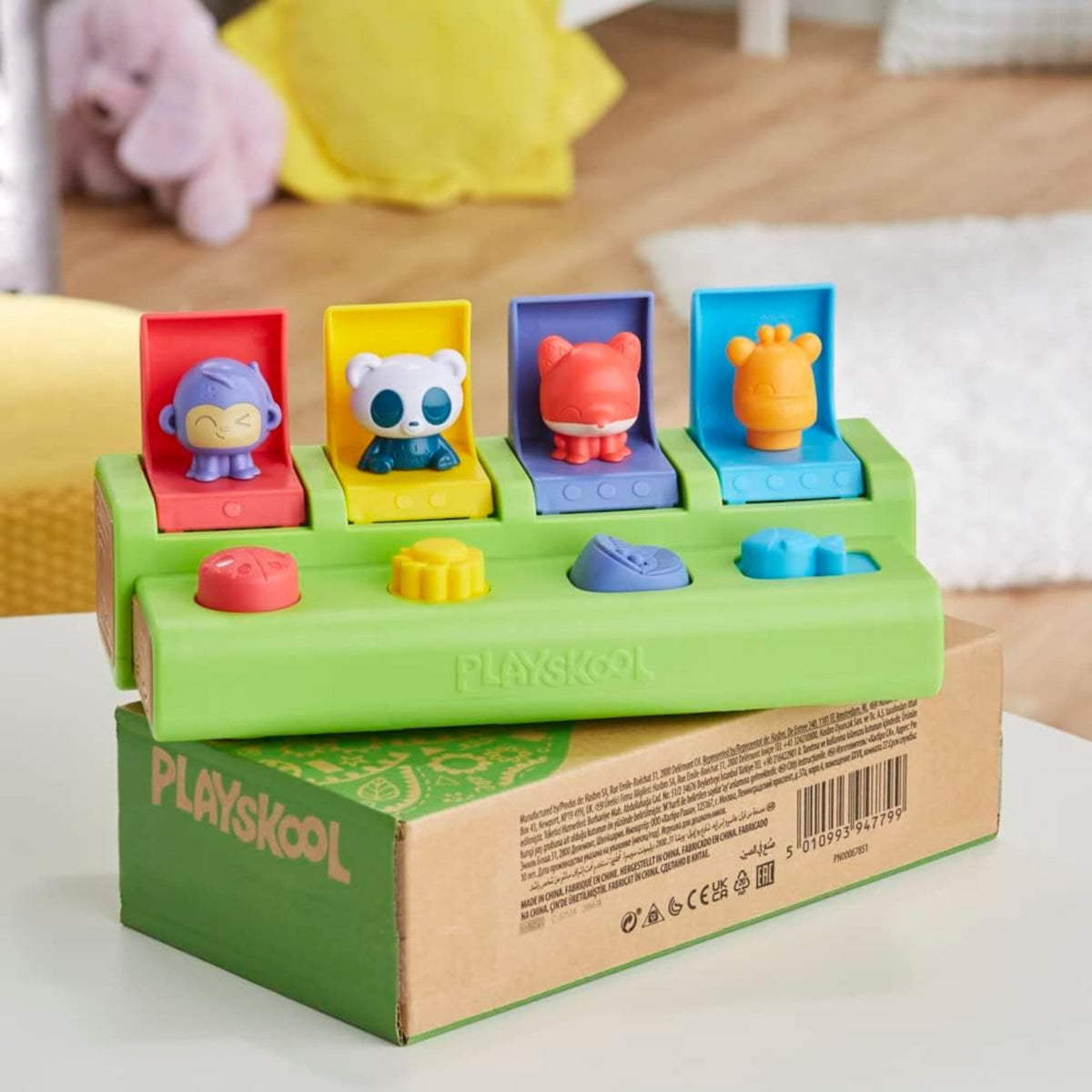 Playskool Pop-n-Peek Pals uses virtually plastic-free packaging for eco-conscious gifting