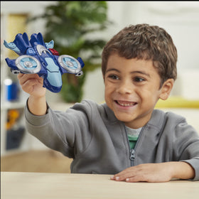 Playskool Rescue Bots conversion demo showing robot to vehicle action