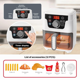 Playssnior Bojia air fryer toy featuring lights and sounds enhances realistic play
