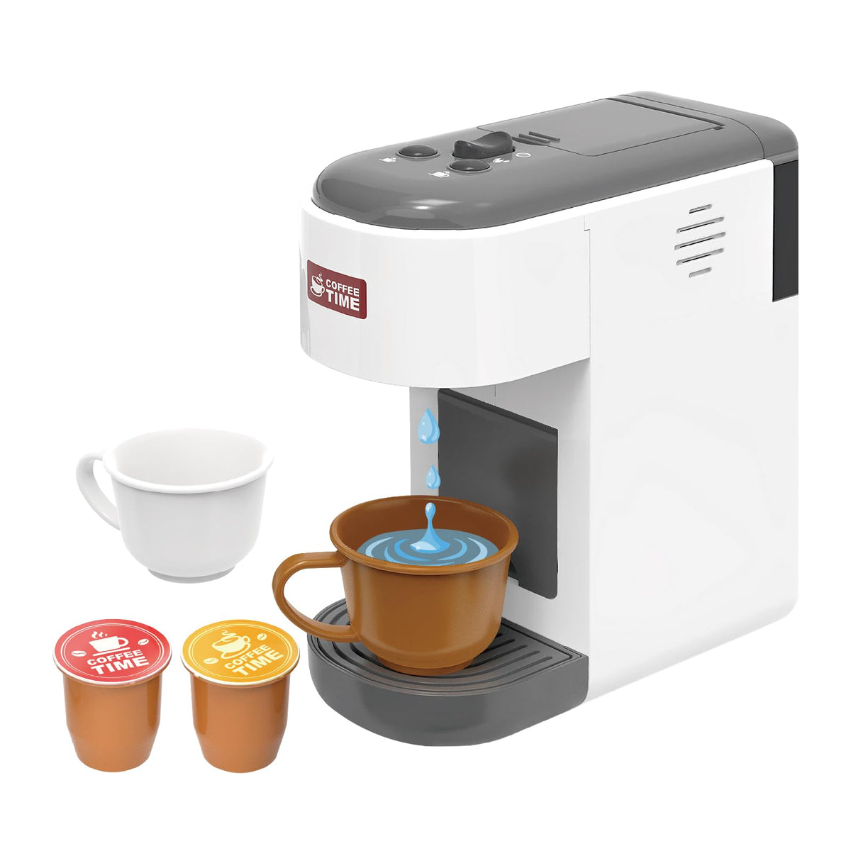 Playssnior Bojia coffee machine toy exterior for imaginative pretend play.