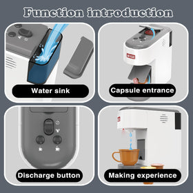 Playssnior Bojia toddler barista playing scene encourages social interaction and language.