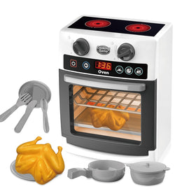Playssnior Bojia toy oven front view for toddlers, sparks imaginative kitchen play
