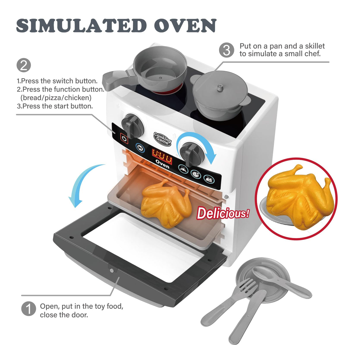 Playssnior Bojia oven in kitchen play setup, ideal for early learning and gifting