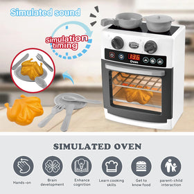 Playssnior Bojia toy oven knobs turning to build fine motor skills in pretend cooking