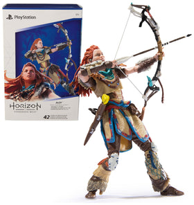 PlayStation Horizon Forbidden West Aloy figure with detailed textures for shelf display.