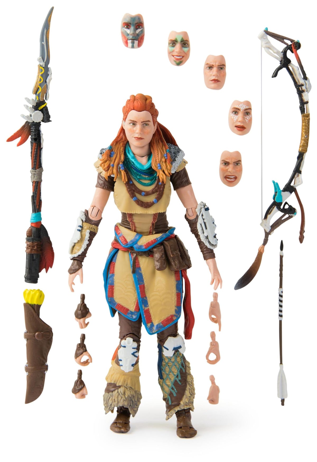 Aloy face plates provide varied expressions for dynamic posing.