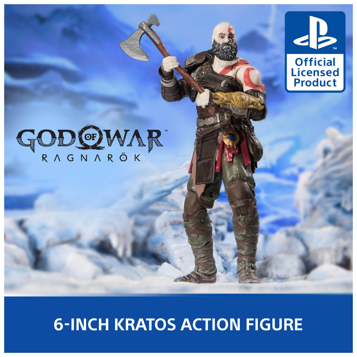 PlayStation Kratos armor detail highlighting battle-worn textures for close-up display.