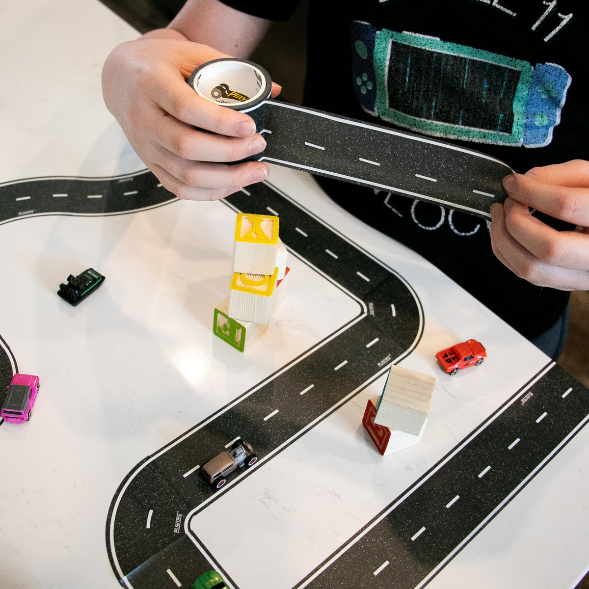 Easy to reposition PlayTape during playtime or cleanup.