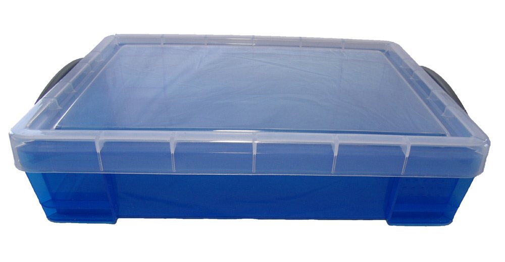 PlayTherapySupply sand tray with lid closed showing waterproof durable construction.