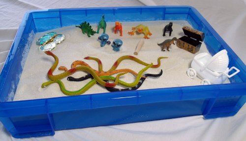 PlayTherapySupply stackable sand tray setup ideal for space-saving sessions.