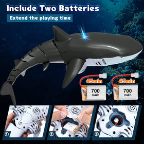 Playtigo shark dual-motor mechanism powering natural side-to-side swimming