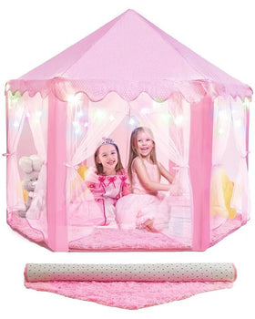 PLAYVIBE Princess Tent in pink for cozy imaginative play