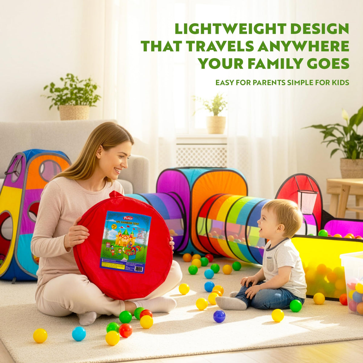 Playz 190T polyester fabric used for a soft, durable play structure