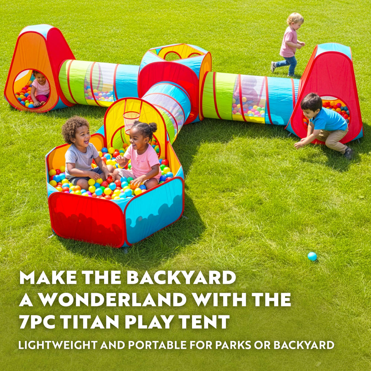 Playz ball pit inside view shows bright colors and spacious play space.