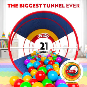 Playz collapsible tunnel storage bag keeps play neatly organized after adventures.