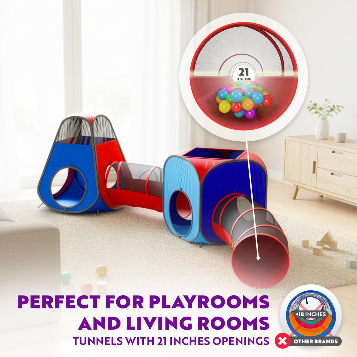 Playz easy-lock closures – frustration-free setup and sturdy play area.