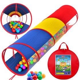 Playz extra-large tunnel opening invites spacious crawling and exploration.