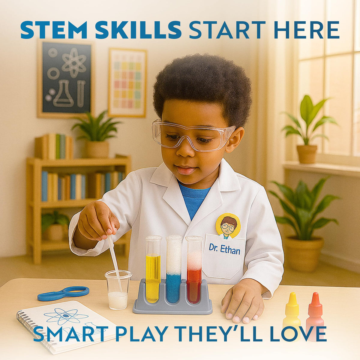 Playz Extreme Chemistry Set gift-ready packaging suits STEM gifting
